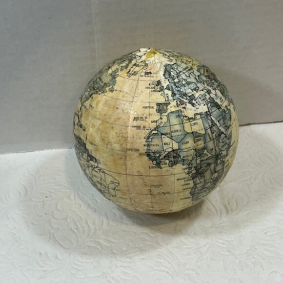 Vintage World Globe Map Hanging Ornament Christmas Paper Glitter 4" - Picture 4 of 8